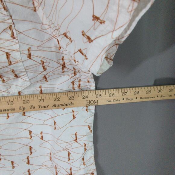 Billy Reid Shirt Mens XXL White All Over Print Standard Cotton Short Sleeve - Picture 4 of 7